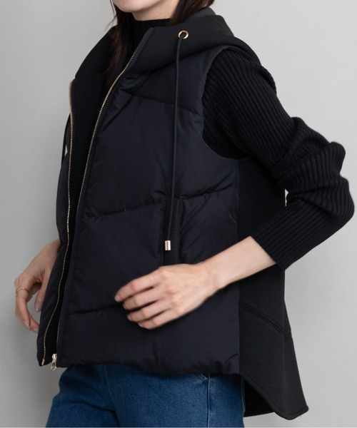 lodie（ロディ）の「キルト×ダンボールニット ダウンベスト（ベスト・レディース・チャコールグレー/ブラック/オフホワイト・FREE）」の13枚目の写真