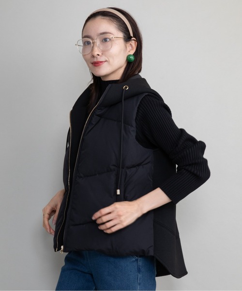 lodie（ロディ）の「キルト×ダンボールニット ダウンベスト（ベスト・レディース・チャコールグレー/ブラック/オフホワイト・FREE）」の14枚目の写真