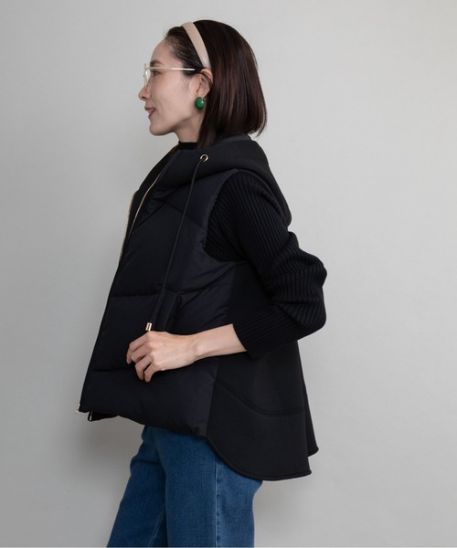 lodie（ロディ）の「キルト×ダンボールニット ダウンベスト（ベスト・レディース・チャコールグレー/ブラック/オフホワイト・FREE）」の17枚目の写真