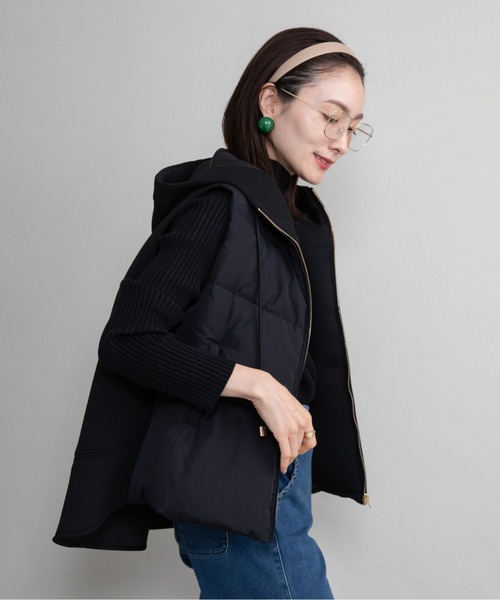 lodie（ロディ）の「キルト×ダンボールニット ダウンベスト（ベスト・レディース・チャコールグレー/ブラック/オフホワイト・FREE）」の19枚目の写真