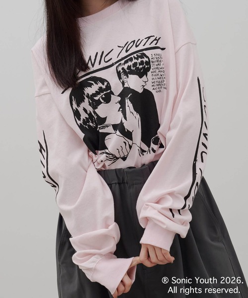 LOWRYS FARM(ローリーズファーム)の「【LFM(U)】SONICYOUTH/プリントTシャツロングスリーブ 1076076(Tシャツ/カットソー・メンズ・アイボリー/ブラック/ベビーピンク/ホワイト・LARGE/MEDIUM)」の4枚目の写真
