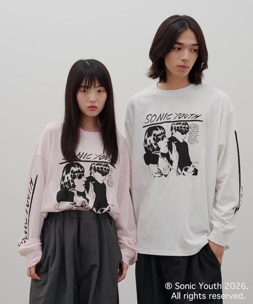 LOWRYS FARM(ローリーズファーム)の「【LFM(U)】SONICYOUTH/プリントTシャツロングスリーブ 1076076(Tシャツ/カットソー・メンズ・アイボリー/ブラック/ベビーピンク/ホワイト・LARGE/MEDIUM)」の6枚目の写真
