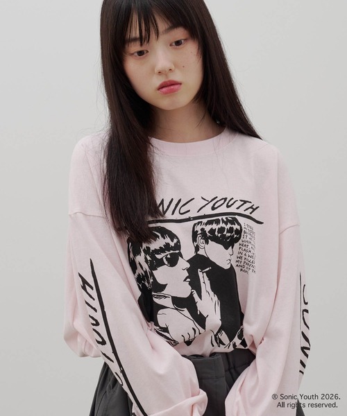 LOWRYS FARM(ローリーズファーム)の「【LFM(U)】SONICYOUTH/プリントTシャツロングスリーブ 1076076(Tシャツ/カットソー・メンズ・アイボリー/ブラック/ベビーピンク/ホワイト・LARGE/MEDIUM)」の9枚目の写真