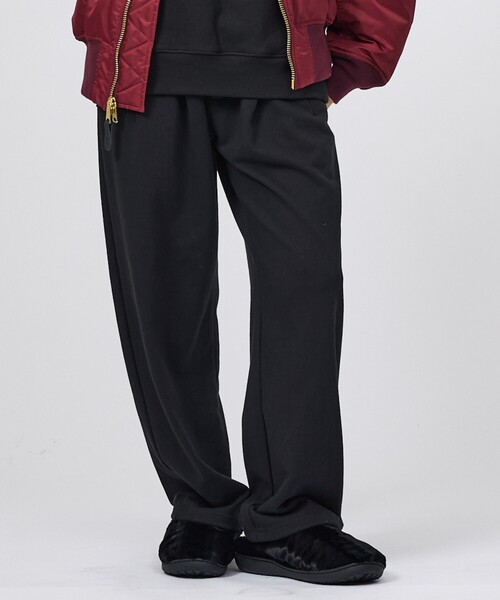 +phenix(プラスフェニックス)の「【+phenix / プラスフェニックス】CVC SWEAT WIDE PANTS / CVCスウェットワイドパンツ(スウェットパンツ・メンズ・ブラック/グレー・M/L)」の2枚目の写真