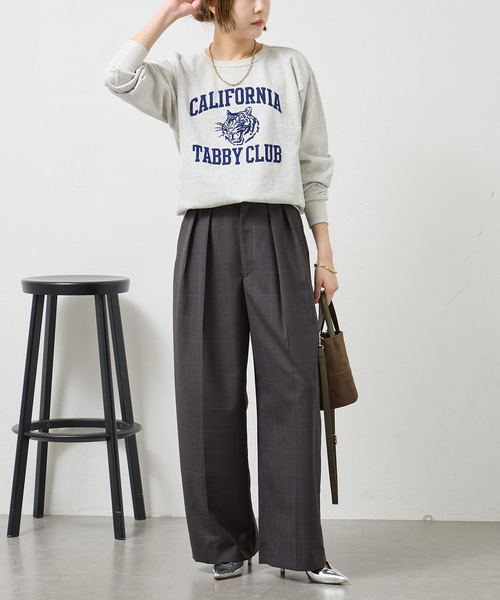 journal standard L'essage(ジャーナルスタンダードレサージュ)の「TWストライプ/チェックイージーパンツ(スラックス・レディース・ネイビー/グレー・38/36)」の22枚目の写真