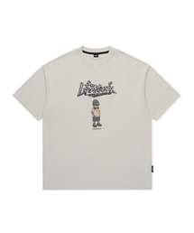 ヴィンテージヒョウ柄ロゴビーニーヒップドッグ半袖Tシャツ