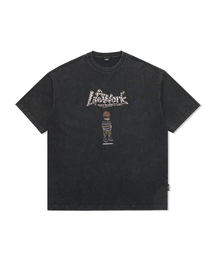 ヴィンテージヒョウ柄ロゴビーニーヒップドッグ半袖Tシャツ