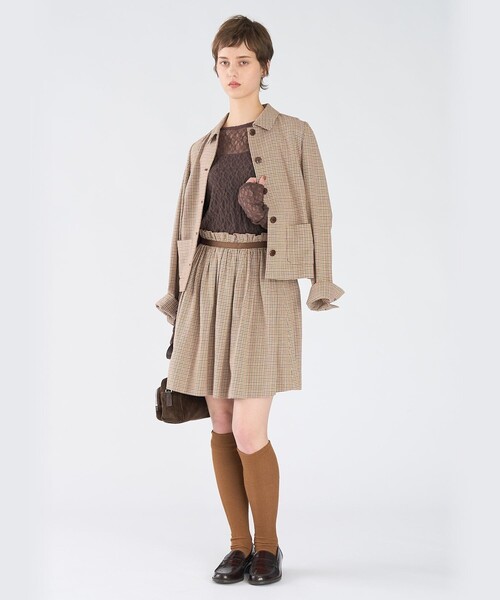 To b. by agnes b.（トゥービーバイアニエスベー）の「レース 長袖 プルオーバー（Tシャツ/カットソー・レディース・ブラウン・38）」の9枚目の写真