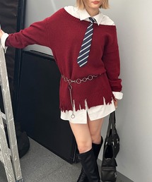 レイヤードシャツワンピース