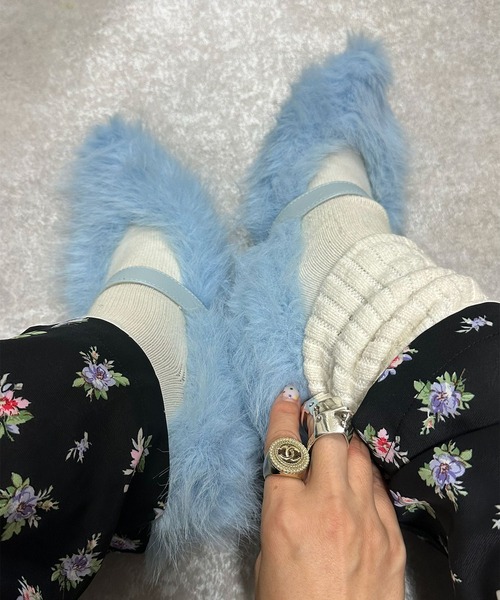 Alley Tokyo(アリートーキョー)の「もさもさファーパンプス(パンプス・レディース・ピンク/オフホワイト/サックスブルー・MEDIUM/LARGE)」の15枚目の写真