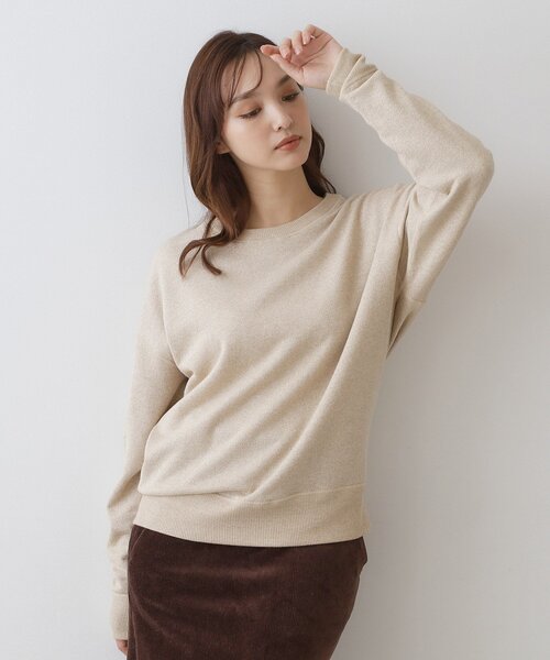 DRESSTERIOR（ドレステリア）の「ラメ裏毛 プルオーバー（Tシャツ/カットソー・レディース・ベージュ/グレー・34/38/36）」の9枚目の写真