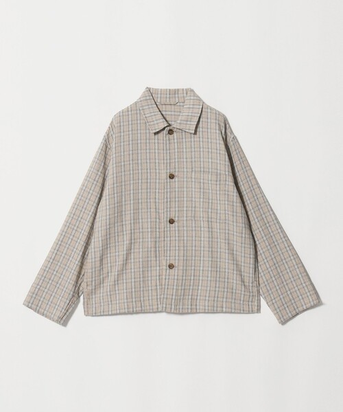 green label relaxing（グリーンレーベルリラクシング）の「スペックダイ チェック柄 カバーオール ジャケット（カバーオール・メンズ・ダークブラウン/ベージュ・M/S/XL/L）」の2枚目の写真