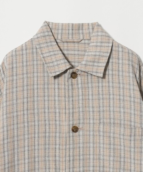 green label relaxing（グリーンレーベルリラクシング）の「スペックダイ チェック柄 カバーオール ジャケット（カバーオール・メンズ・ダークブラウン/ベージュ・M/S/XL/L）」の4枚目の写真