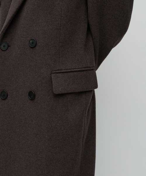 MUSINSA STANDARD（ムシンサスタンダード）の「カシミヤブレンドダディショルダーダブルロングコート[ヘッダーブラウン]（チェスターコート・メンズ・その他・MEDIUM/LARGE/X-LARGE/2XL）」の6枚目の写真