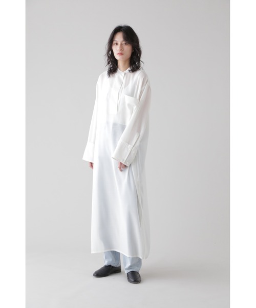 YLEVE(イレーヴ)の「YLEVE / WOOL ACETATE VOILE TUNIC OP(ワンピース・レディース・ホワイト・1/0)」の2枚目の写真