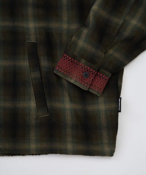 ADAM PATEK(アダムパテック)の「【ADAMPATEK/アダムパテック】 brushed shade ombrecheck zip pk オンブレチェックジップパーカーシャツ(シャツ/ブラウス・レディース・グリーン/ブラウン・1)」の13枚目の写真
