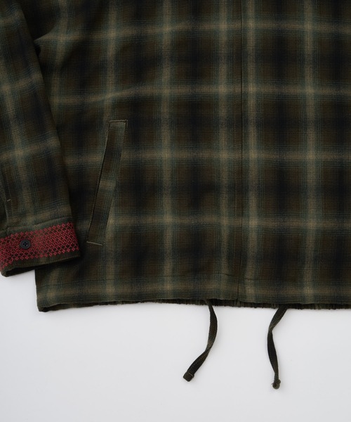 ADAM PATEK(アダムパテック)の「【ADAMPATEK/アダムパテック】 brushed shade ombrecheck zip pk オンブレチェックジップパーカーシャツ(シャツ/ブラウス・レディース・グリーン/ブラウン・1)」の15枚目の写真