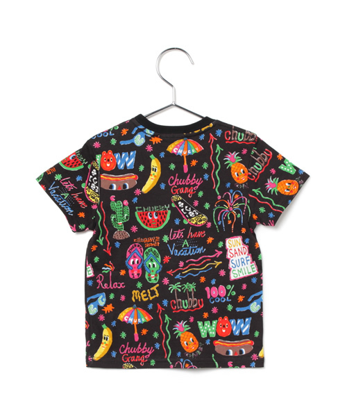 CHUBBYGANG（チャビーギャング）の「CHUBBYGANG×Rob Kidneyコラボアロハ柄　半袖Tシャツ（Tシャツ/カットソー・キッズ・ホワイト/ブラック・80/90/100/110/120/130）」の3枚目の写真