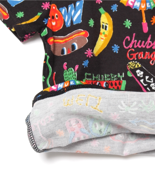 CHUBBYGANG（チャビーギャング）の「CHUBBYGANG×Rob Kidneyコラボアロハ柄　半袖Tシャツ（Tシャツ/カットソー・キッズ・ホワイト/ブラック・80/90/100/110/120/130）」の8枚目の写真