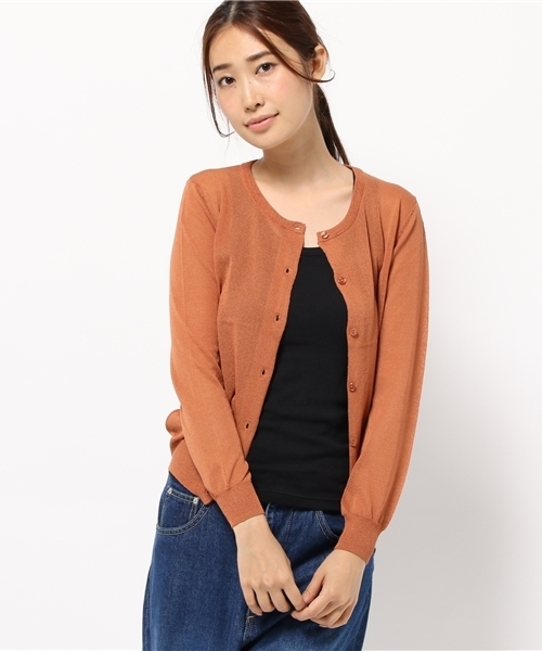 NATURAL BEAUTY BASIC（ナチュラルビューティーベーシック）の「ラウンドカーディガン（カーディガン/ボレロ・レディース・グレー/オレンジ系その他/ベージュ/ネイビー・MEDIUM）」の4枚目の写真