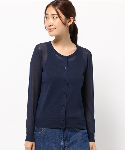 NATURAL BEAUTY BASIC（ナチュラルビューティーベーシック）の「ラウンドカーディガン（カーディガン/ボレロ・レディース・グレー/オレンジ系その他/ベージュ/ネイビー・MEDIUM）」の5枚目の写真