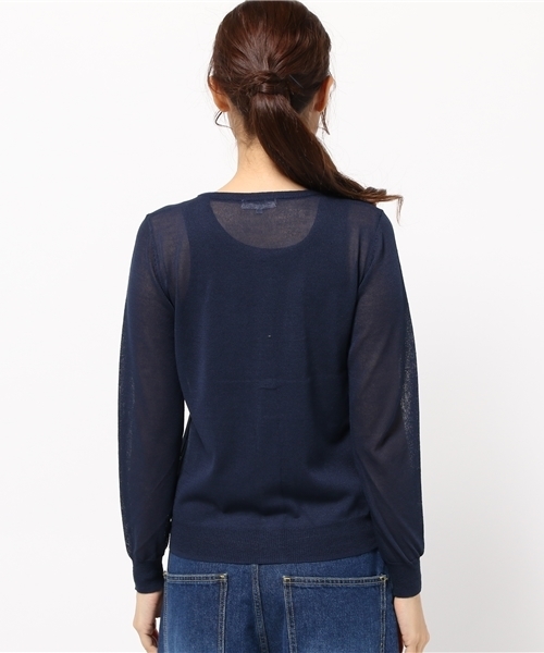 NATURAL BEAUTY BASIC（ナチュラルビューティーベーシック）の「ラウンドカーディガン（カーディガン/ボレロ・レディース・グレー/オレンジ系その他/ベージュ/ネイビー・MEDIUM）」の7枚目の写真