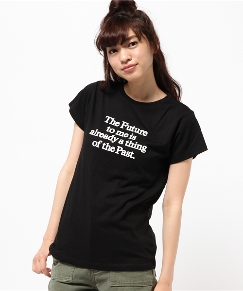 MOUSSY(マウジー)の「THE FUTURE TSJ(Tシャツ/カットソー・レディース・ホワイト/ブラック/ネイビー・FREE)」の2枚目の写真