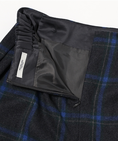 POU DOU DOU(プードゥドゥ)の「フラノチェックタックタイトスカート(スカート・レディース・オレンジ/ネイビー/ブラウン/グレー/ダークブラウン/ダークブルー・3)」の15枚目の写真