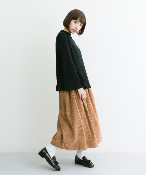 MERLOT（メルロー）の「フレアスリーブボトルネックリブニット4828（ニット/セーター・レディース・ブラック/ピンク/ベージュ/グレー・FREE）」の12枚目の写真