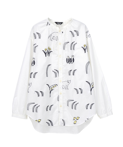 Ne-net(ネネット)の「S ねことしばふシャツ(シャツ/ブラウス・レディース・オフホワイト/カーキ/ネイビー/その他4/ホワイト・02/03)」の22枚目の写真