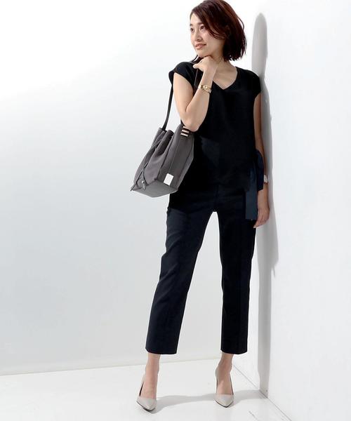 UNITED ARROWS（ユナイテッドアローズ）の「□UBCE 2カラー サイド リボン ブラウス ◆（シャツ/ブラウス・レディース・オフホワイト/ネイビー/シャーベット・FREE）」の14枚目の写真