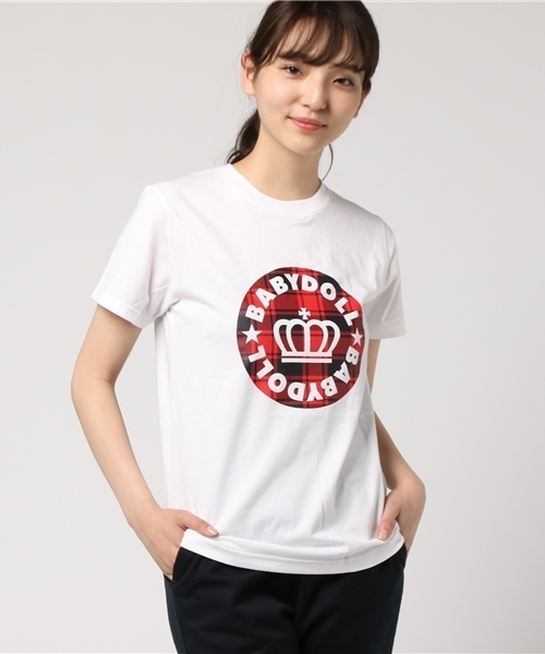 親子ペア☆サークルチェックロゴTシャツ9289A（Tシャツ/カットソー 