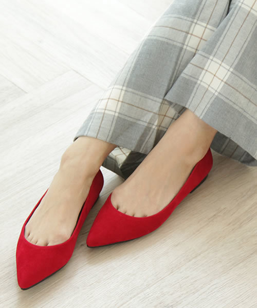 SESTO（セスト）の「ふわふわクッションインソールのポインテッドトゥフラットバレエパンプス（バレエシューズ・レディース・ピンク/フューシャピンク/レッド/パープル/マスタード/レオパード/チェック/ブラック/ブラック系その他/グレー/ブラウン/ブラウン系その他/グレイッシュベージュ/カーキ・25.0cm/24.0cm/23.0cm/23.5cm/22.0cm/22.5cm/24.5cm）」の12枚目の写真