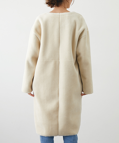 STUDIOUS（ステュディオス）の「リバーシブルムートンコート（ムートンコート・レディース・アイボリー/カーキ・1/0）」の13枚目の写真