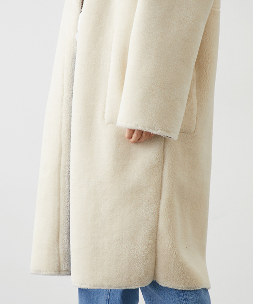 STUDIOUS（ステュディオス）の「リバーシブルムートンコート（ムートンコート・レディース・アイボリー/カーキ・1/0）」の16枚目の写真