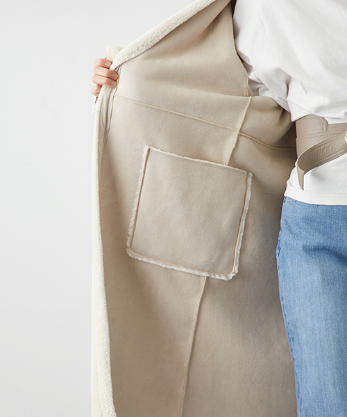 STUDIOUS（ステュディオス）の「リバーシブルムートンコート（ムートンコート・レディース・アイボリー/カーキ・1/0）」の18枚目の写真