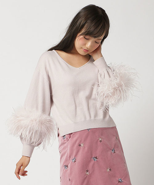 WILLSELECTION（ウィルセレクション）の「【雑誌掲載】フェザースリーブニットプルオーバー（ニット/セーター・レディース・ピンク/アイボリー・MEDIUM）」の11枚目の写真