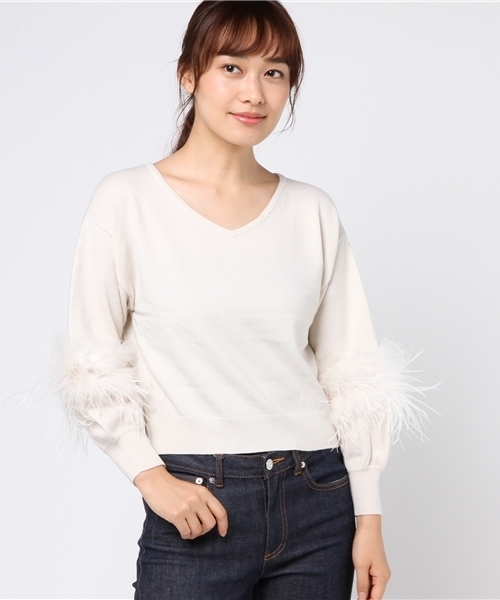 WILLSELECTION（ウィルセレクション）の「【雑誌掲載】フェザースリーブニットプルオーバー（ニット/セーター・レディース・ピンク/アイボリー・MEDIUM）」の14枚目の写真