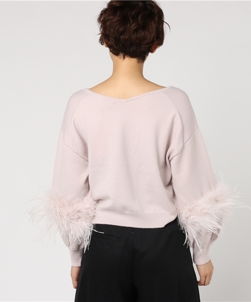 WILLSELECTION（ウィルセレクション）の「【雑誌掲載】フェザースリーブニットプルオーバー（ニット/セーター・レディース・ピンク/アイボリー・MEDIUM）」の5枚目の写真