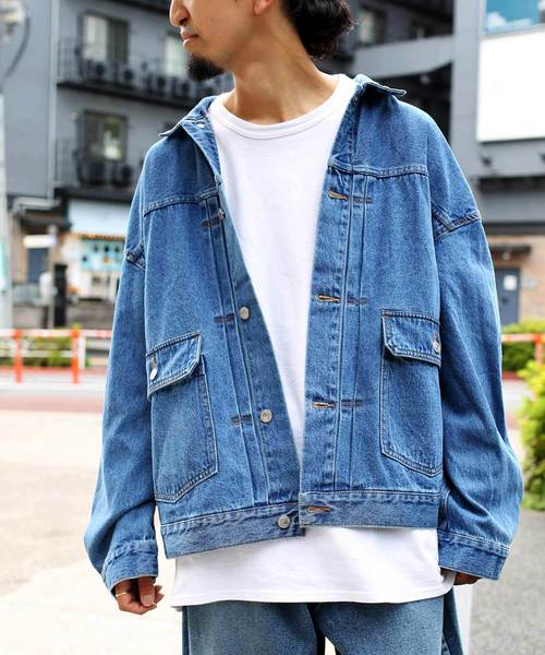 FREAK'S STORE(フリークスストア)の「WEB限定 スーパービッグシルエット デニムジャケット/オーバーサイズ(デニムジャケット)」|ブルー