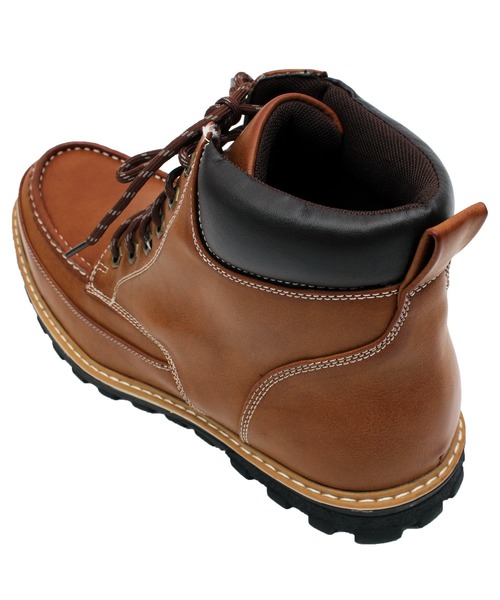 ８(eight)（エイト）の「マウンテンブーツ PUレザー 防水 ワークブーツ（スニーカー・メンズ・ブラック/ブラウン/イエロー・25.0cm/25.5cm/26.5cm/26.0cm/27.0cm/28.0cm）」の5枚目の写真