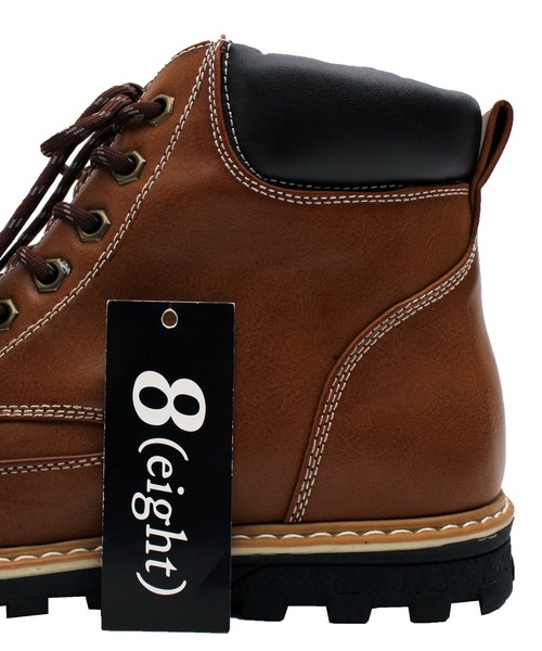 ８(eight)（エイト）の「マウンテンブーツ PUレザー 防水 ワークブーツ（スニーカー・メンズ・ブラック/ブラウン/イエロー・25.0cm/25.5cm/26.5cm/26.0cm/27.0cm/28.0cm）」の14枚目の写真