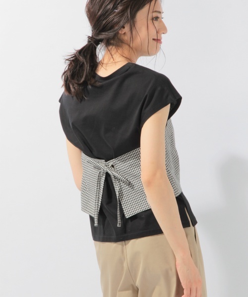 laboratory work(ラボラトリーワーク)の「ビスチェドッキングTシャツ(Tシャツ/カットソー・レディース・ホワイト/ブラック・MEDIUM)」の1枚目の写真