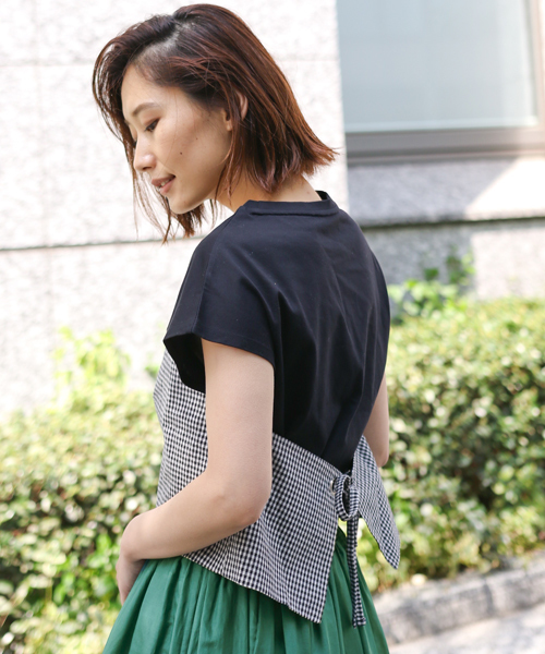 laboratory work(ラボラトリーワーク)の「ビスチェドッキングTシャツ(Tシャツ/カットソー・レディース・ホワイト/ブラック・MEDIUM)」の11枚目の写真