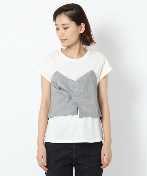 laboratory work(ラボラトリーワーク)の「ビスチェドッキングTシャツ(Tシャツ/カットソー・レディース・ホワイト/ブラック・MEDIUM)」の14枚目の写真