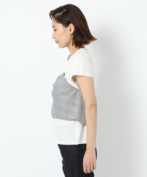 laboratory work(ラボラトリーワーク)の「ビスチェドッキングTシャツ(Tシャツ/カットソー・レディース・ホワイト/ブラック・MEDIUM)」の5枚目の写真