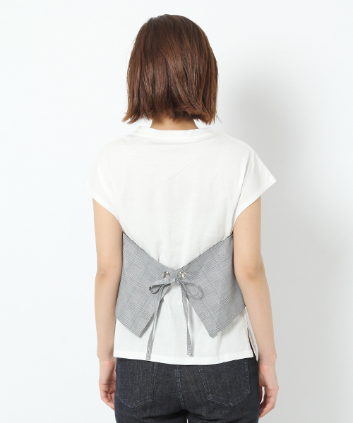 laboratory work(ラボラトリーワーク)の「ビスチェドッキングTシャツ(Tシャツ/カットソー・レディース・ホワイト/ブラック・MEDIUM)」の10枚目の写真