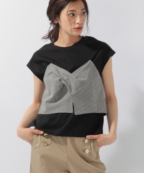 laboratory work(ラボラトリーワーク)の「ビスチェドッキングTシャツ(Tシャツ/カットソー・レディース・ホワイト/ブラック・MEDIUM)」の15枚目の写真