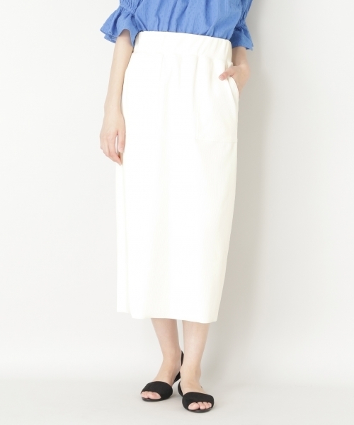 LOWRYS FARM（ローリーズファーム）の「カットリブタイトロングスカート 795030（スカート・レディース・グリーン/ブルー/ブラック/グレー/アイボリー・MEDIUM/LARGE）」の4枚目の写真