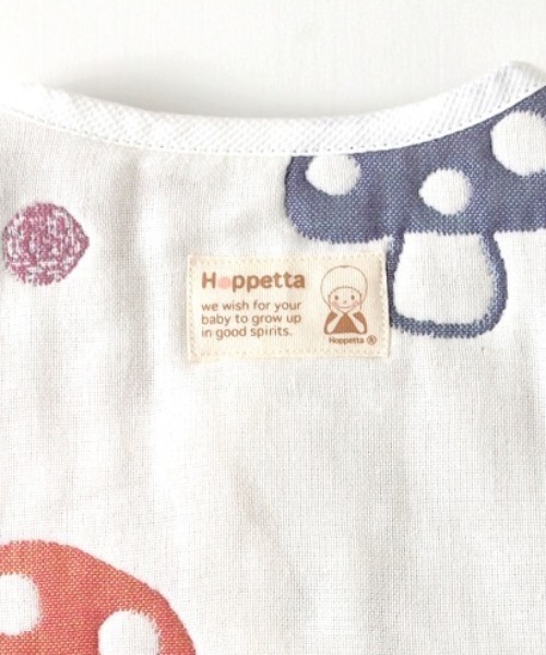 Hoppetta(ホッペッタ)の「【Hoppetta(ホッペッタ)】ふくふくガーゼ(6重ガーゼ) シャンピニオンスリーパー (ベビーサイズ) 日本製(ベビーパジャマ/スリーパー・キッズ・ホワイト・ONE SIZE)」の3枚目の写真